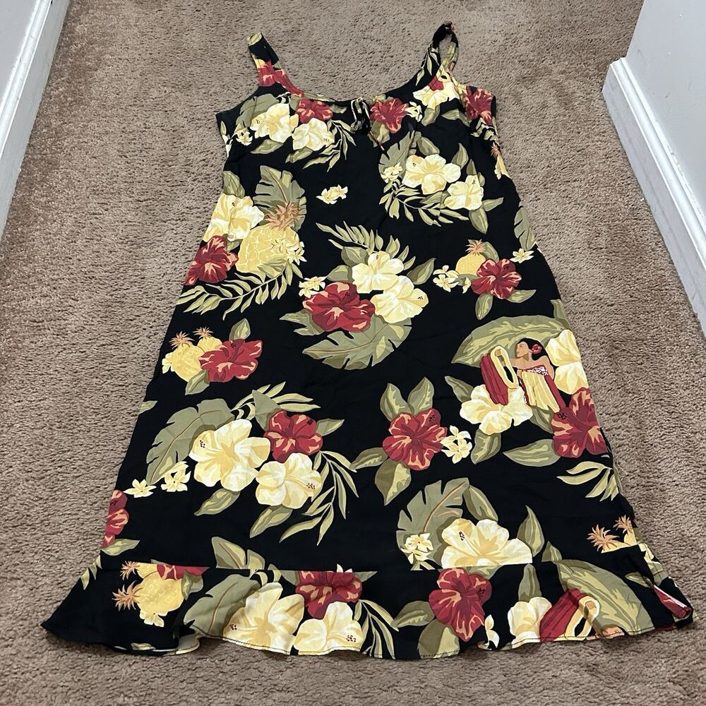 Vintage Kahala Hawaiian Dress Floral Hula Lei Size 8
